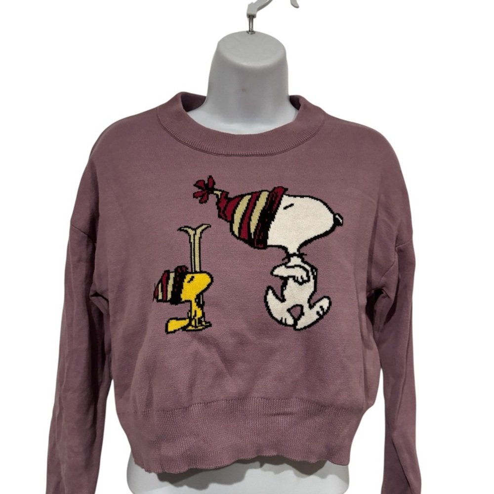 Aeropostale Snoopy Graphic Women's Sweater - Mauve